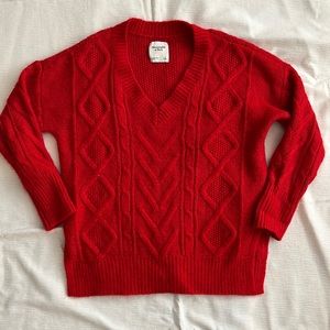 Chunky Abercrombie & Fitch red sweater